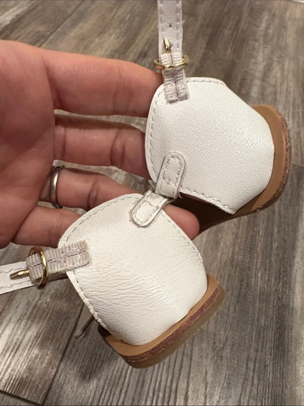 Janie and Jack White Baby Bow Sandals with Buckle Strap